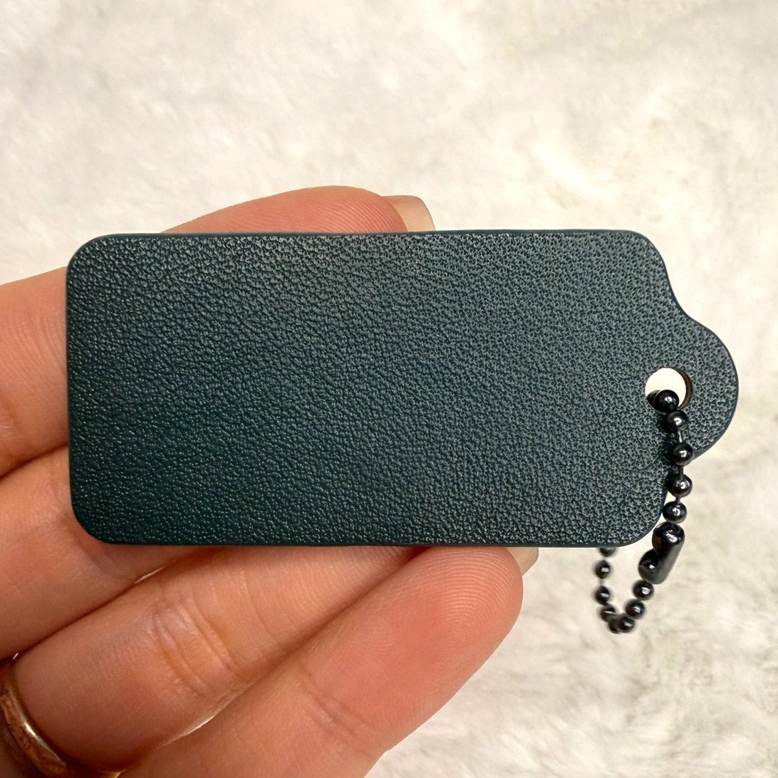 2" COACH Green Fob Bag Charm Hang tag Hangtag
