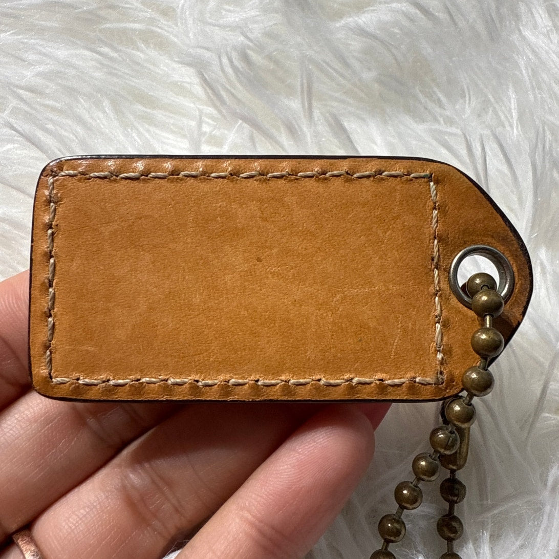 2” y2k COACH Vintage Texture Fob Bag Charm Hang tag Hangtag