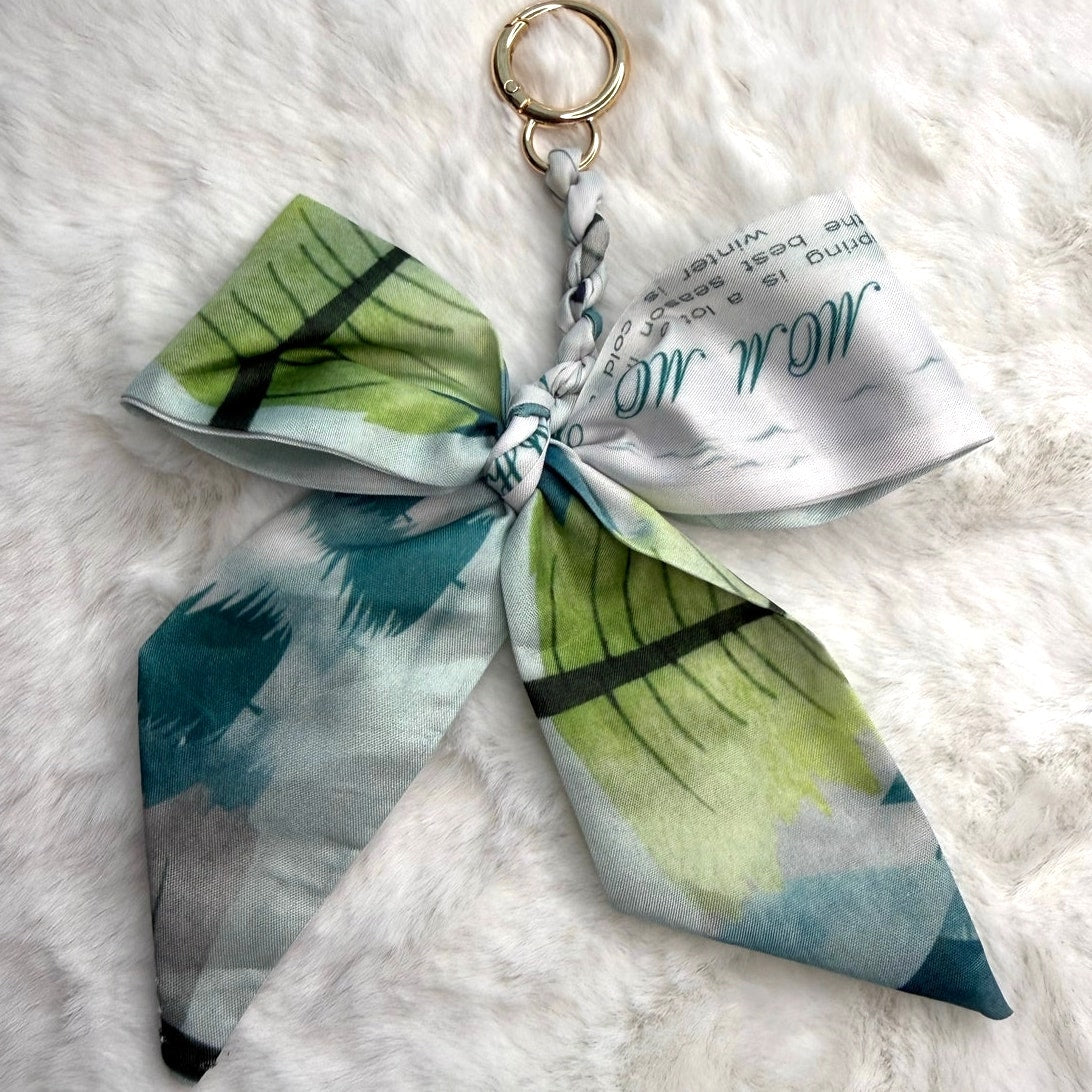 New Weave Bowknot Pendant Bag Charm Soft Silk Scarf Keychain Fashion Charm