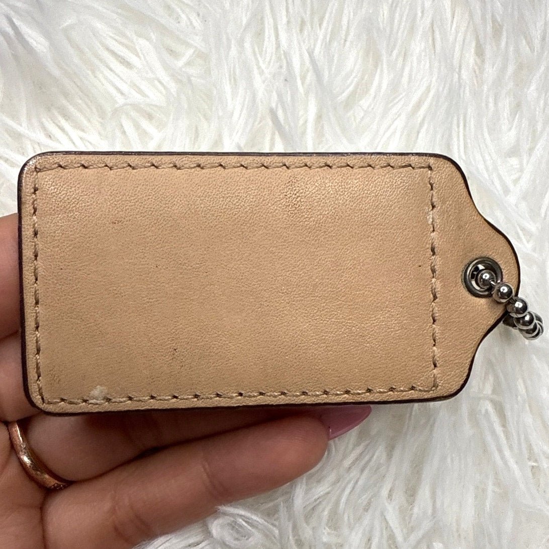 3" COACH Tan Fob Bag Charm Hang tag Hangtag