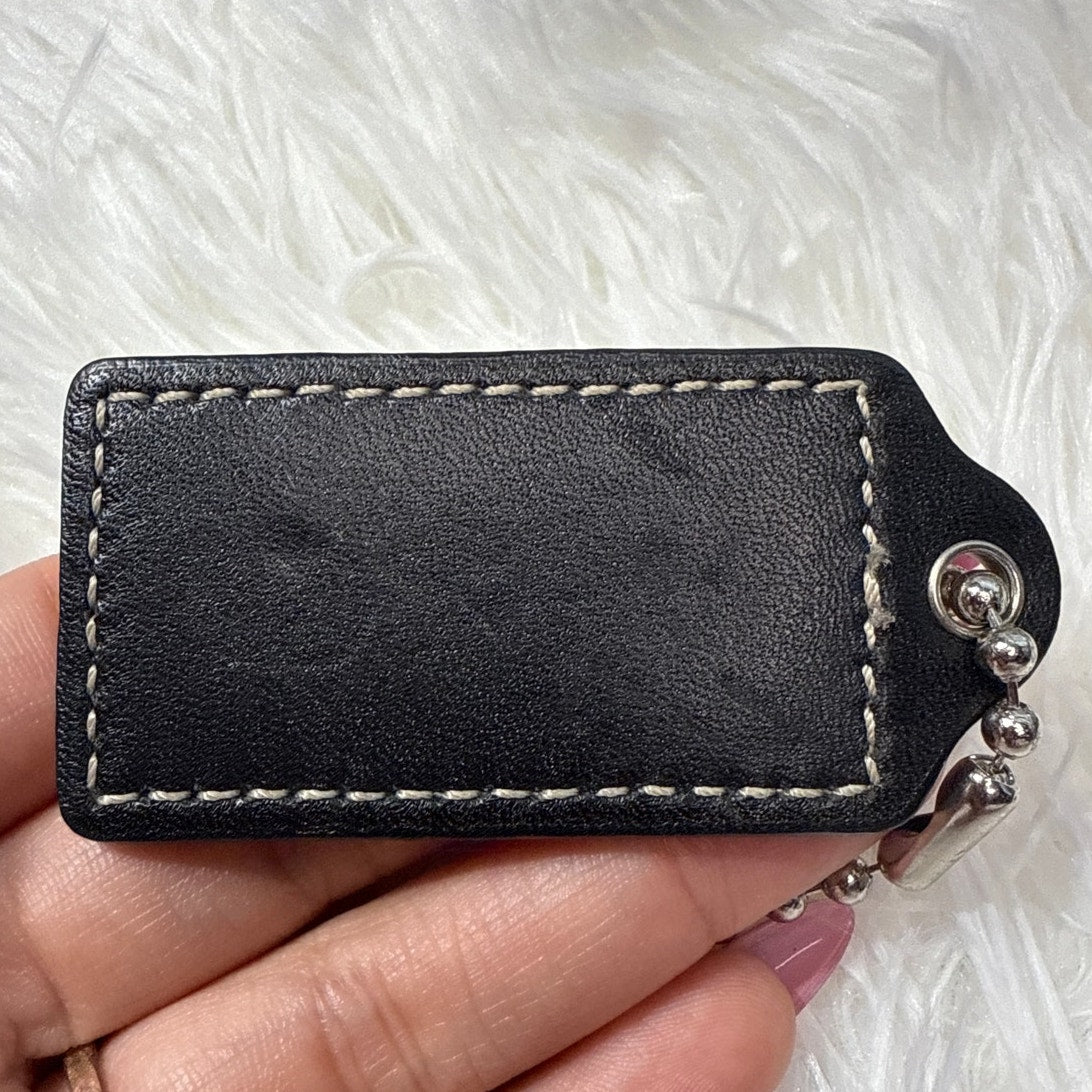 2" COACH Black Fob Bag Charm Hang tag Hangtag