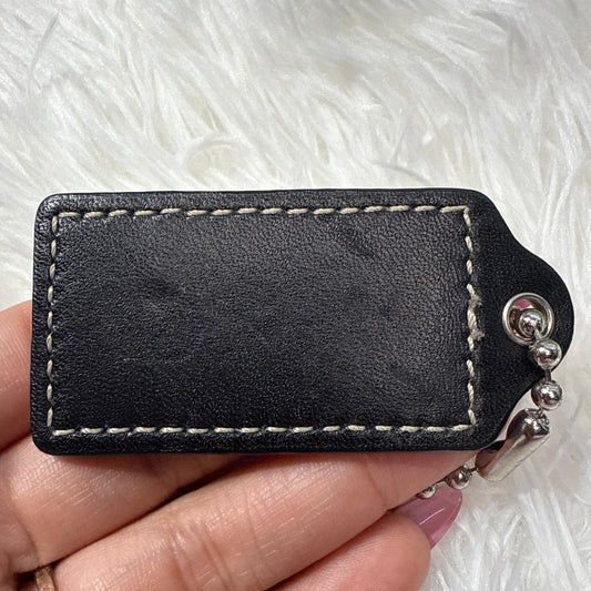 2" COACH Black Fob Bag Charm Hang tag Hangtag