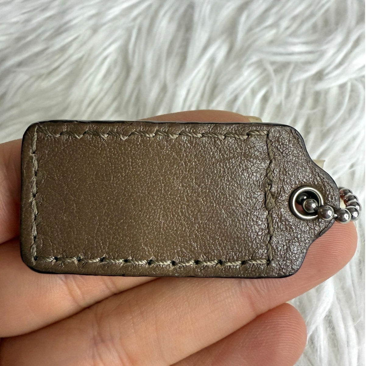 1.5" COACH Brown Fob Bag Charm Hang tag Hangtag