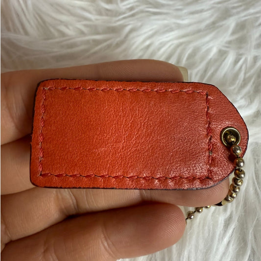 1.5" y2k COACH Red Fob Bag Charm Hang tag Hangtag