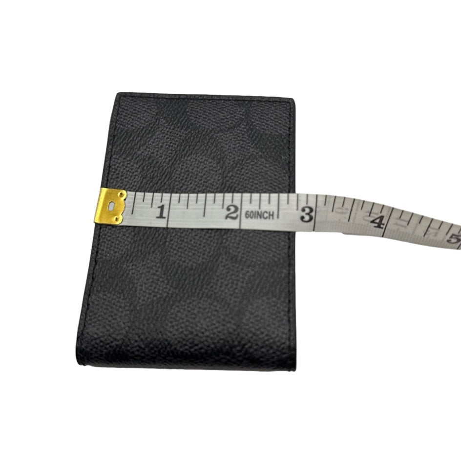 NWOT COACH Black Signature Coated Canvas Wallet Card Holder