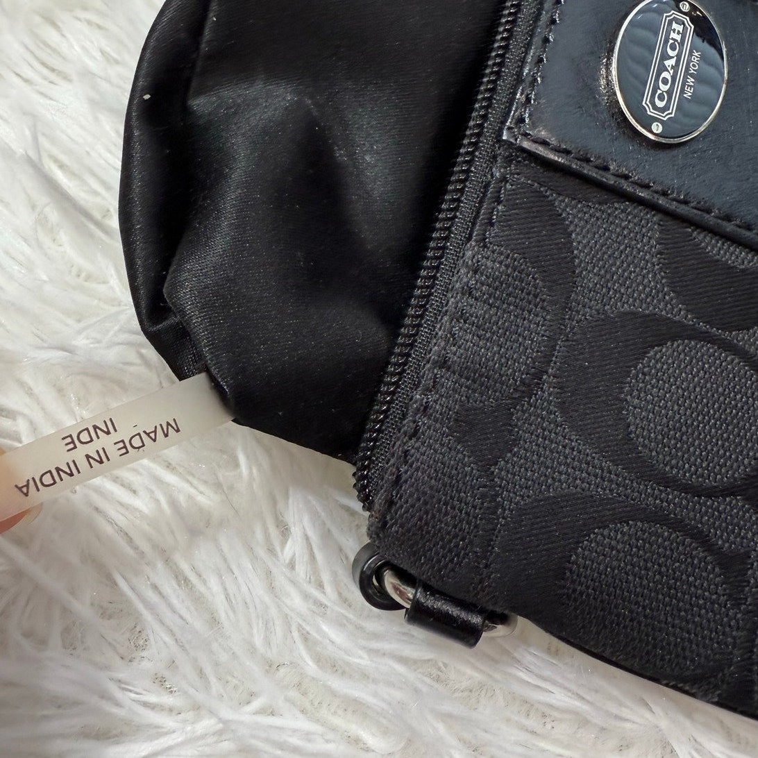 COACH Black Signature Canvas Wristlet