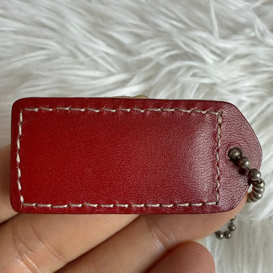 1.5" y2k COACH Red Fob Bag Charm Hang tag Hangtag