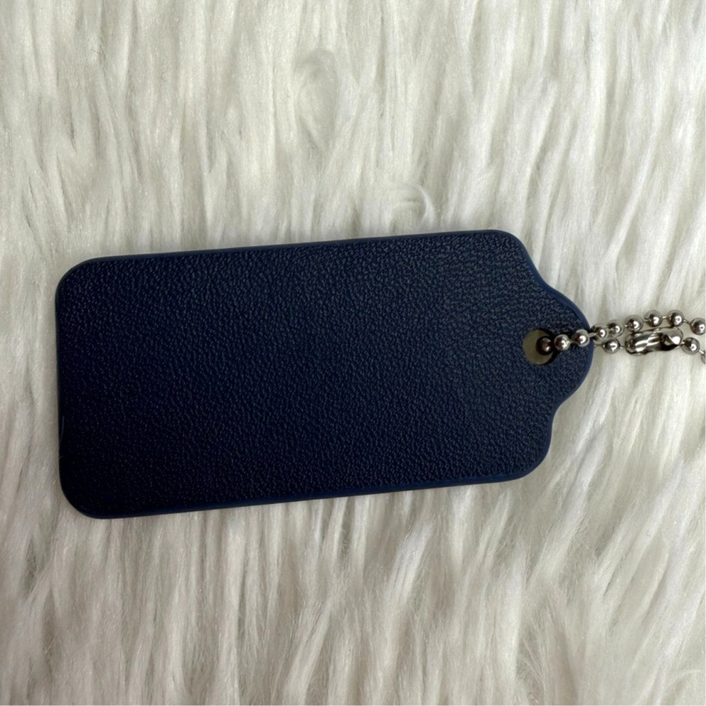 2" COACH Blue Fob Bag Charm Hang tag Hangtag