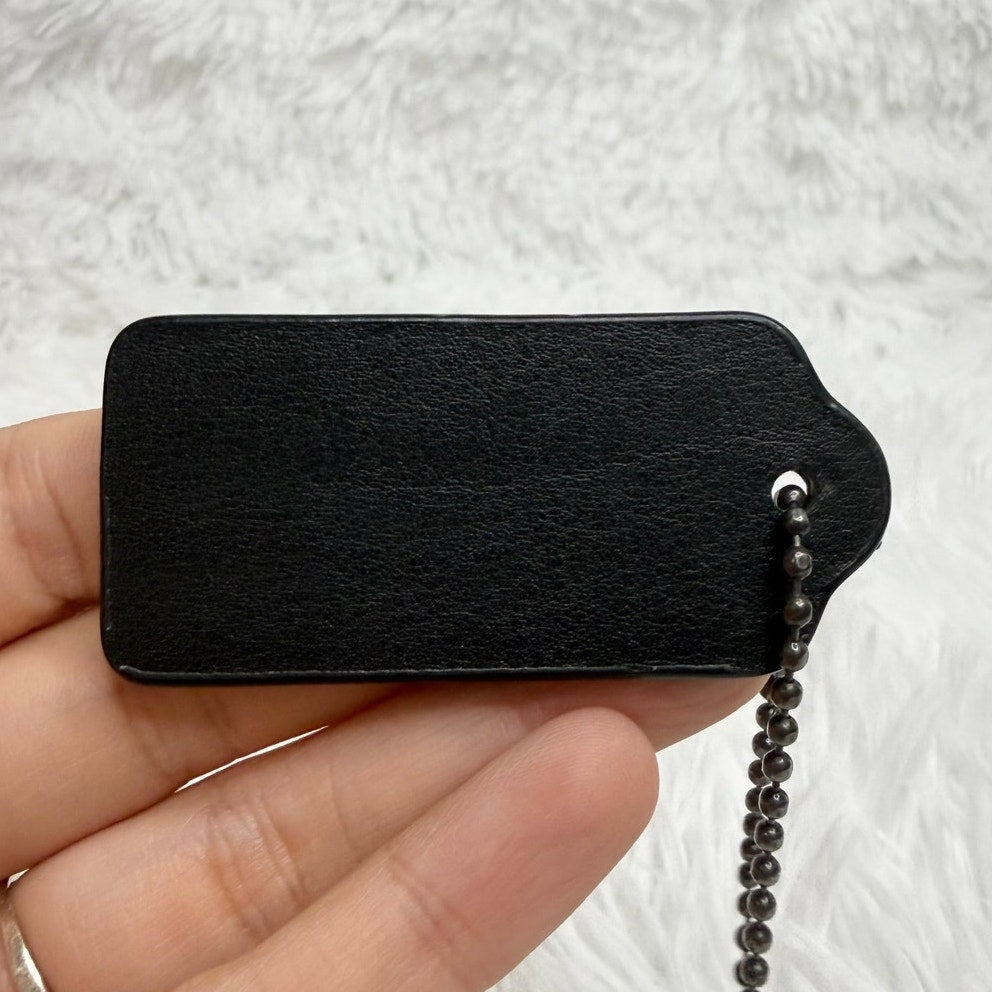 2" COACH Black Fob Bag Charm Hang tag Hangtag