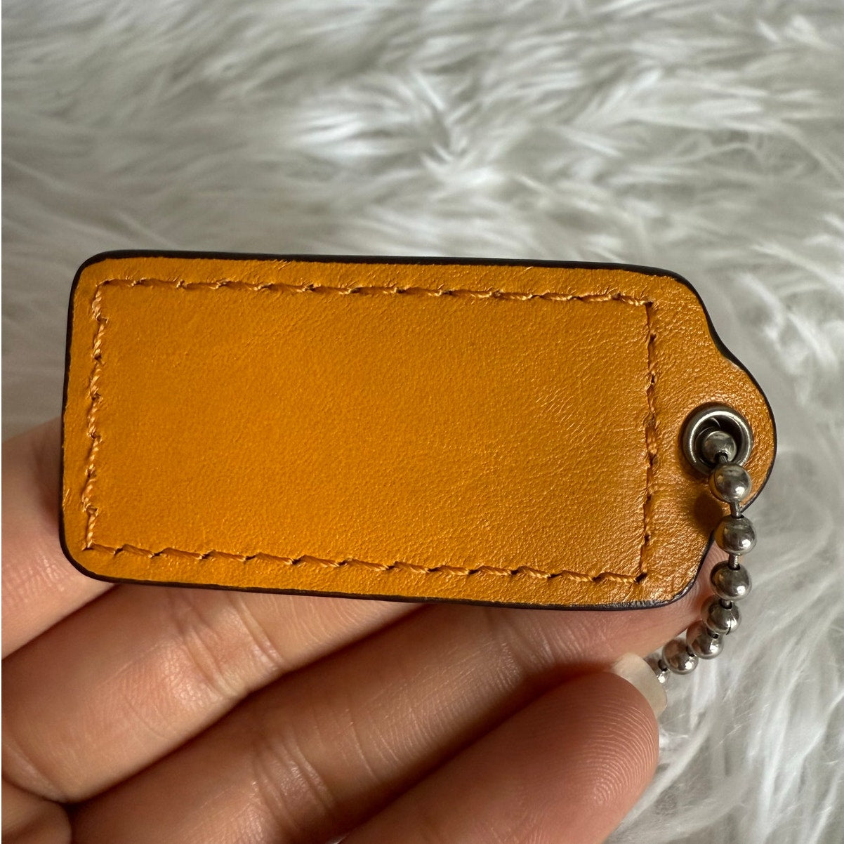 2" COACH Orange Fob Bag Charm Hang tag Hangtag