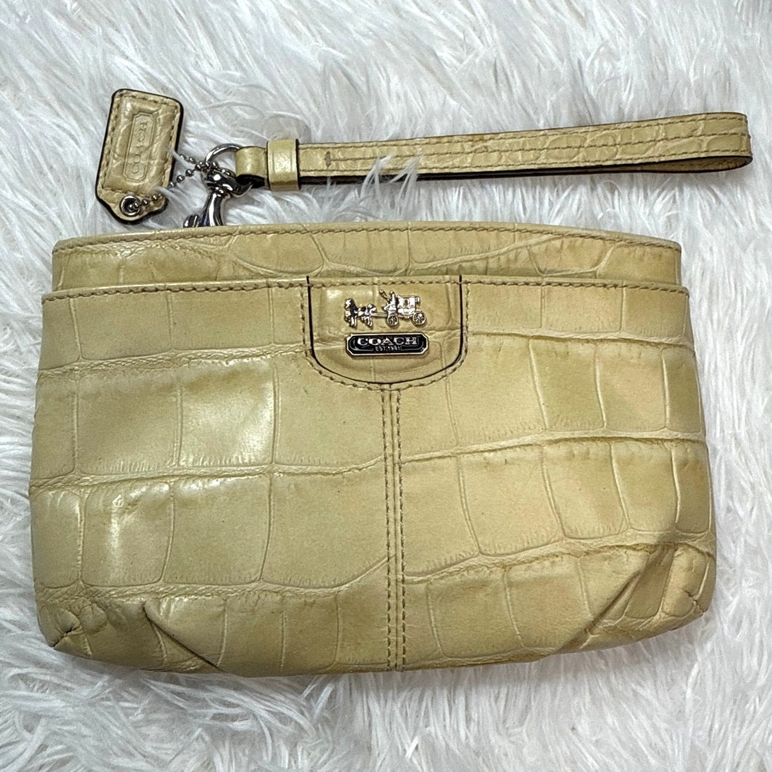 COACH Madison Croc Embossed Wristlet