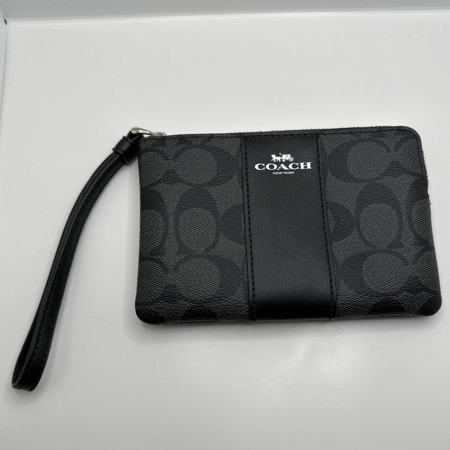 COACH Black Signature Wristlet w/ Cardholder