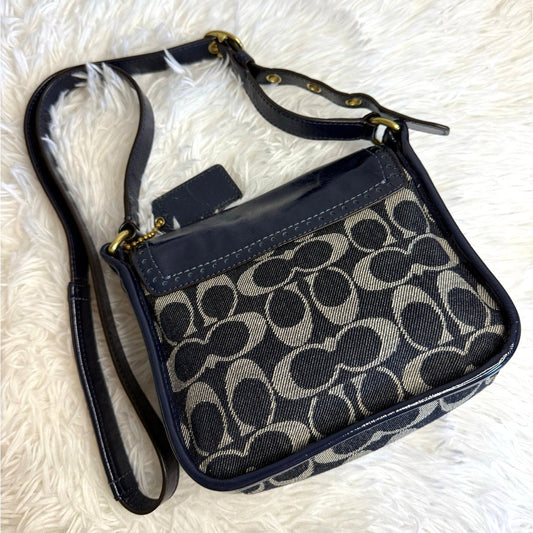 y2k COACH Denim Patent Leather Bleeker Crossbody