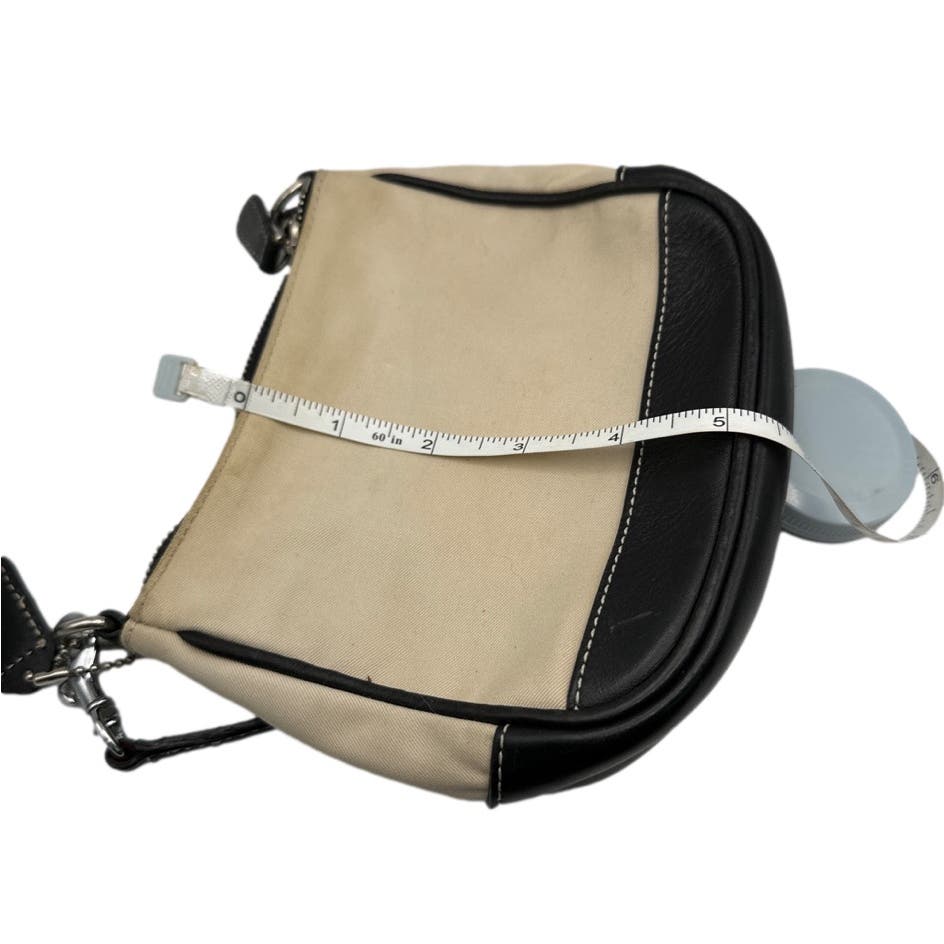 COACH Black and Cream Canvas Wristlet / MINI Purse