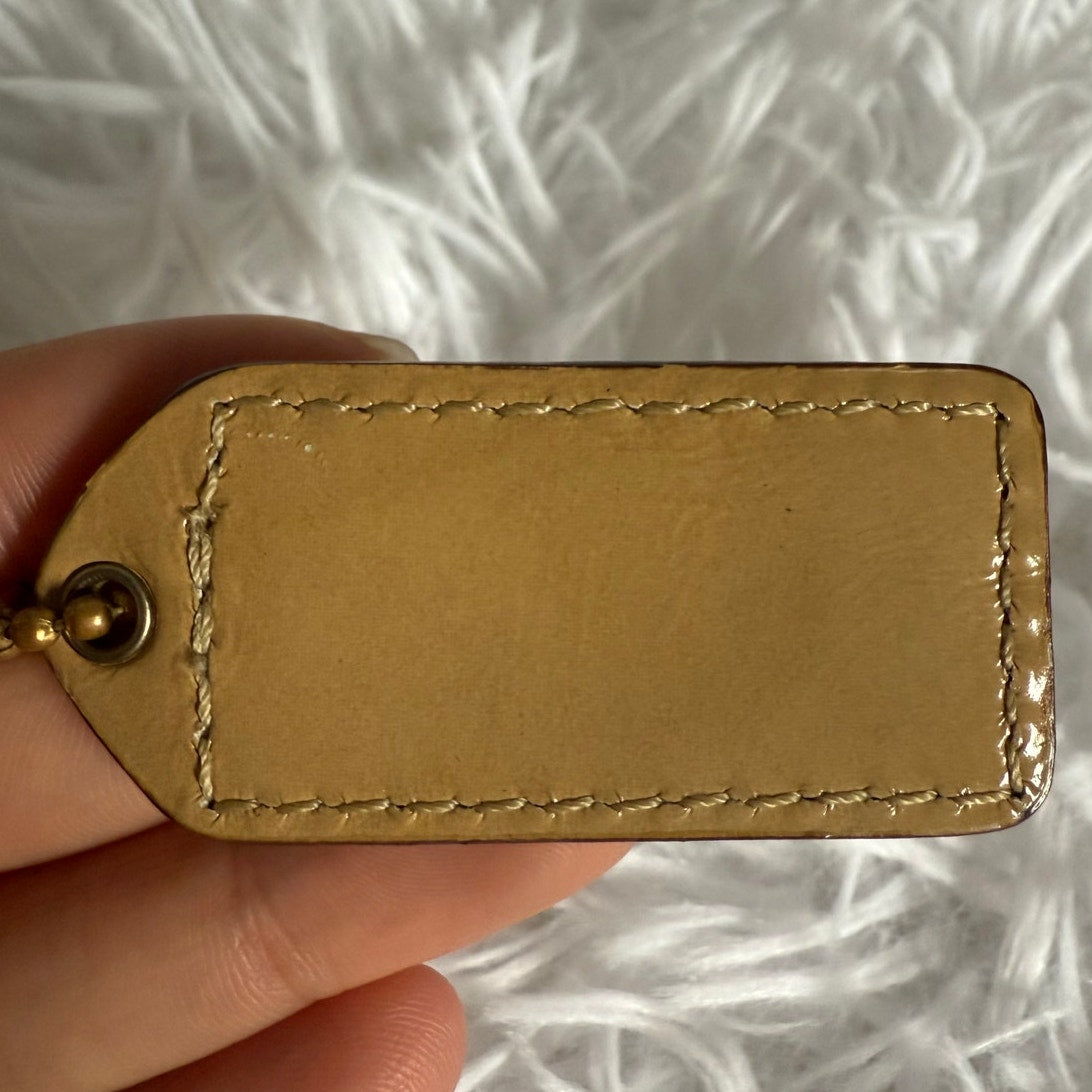 1.5" y2k COACH Vintage Patent Leather Fob Bag Charm Hang tag Hangtag