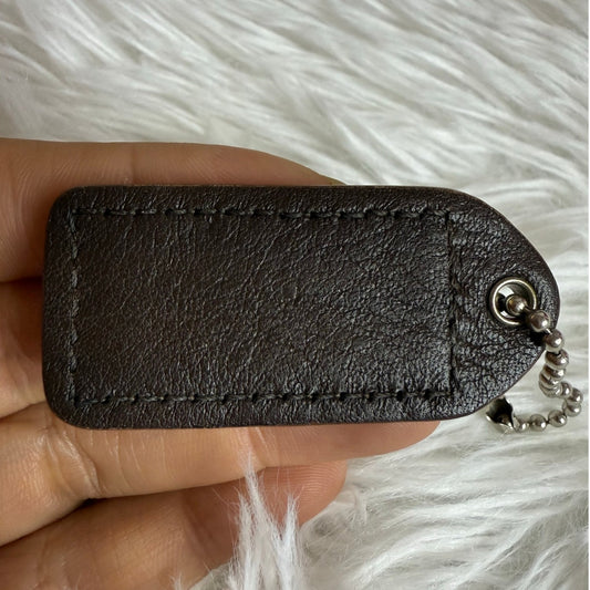 1.5" COACH y2k Brown Fob Bag Charm Hang tag Hangtag