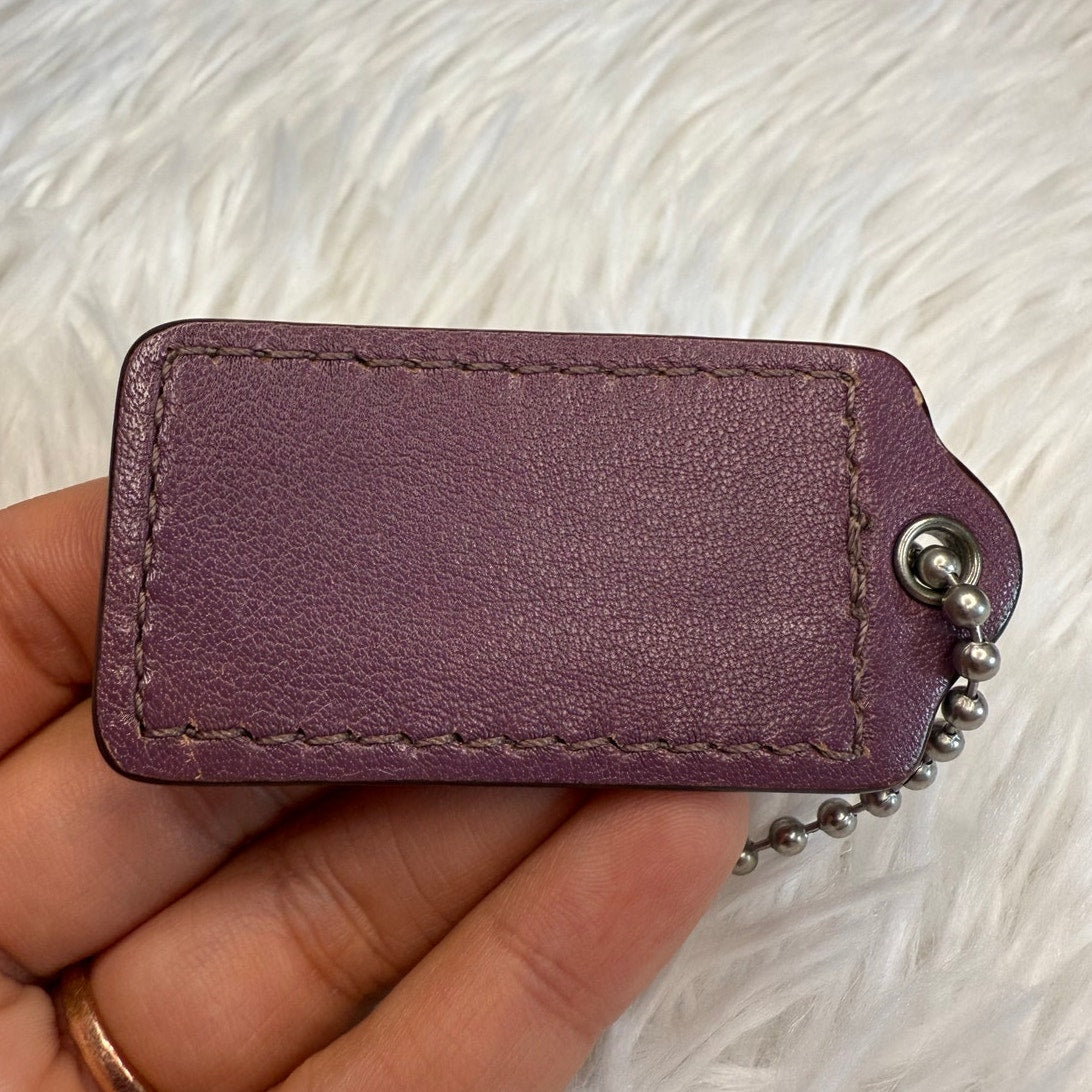 2" COACH Purple Fob Bag Charm Hang tag Hangtag