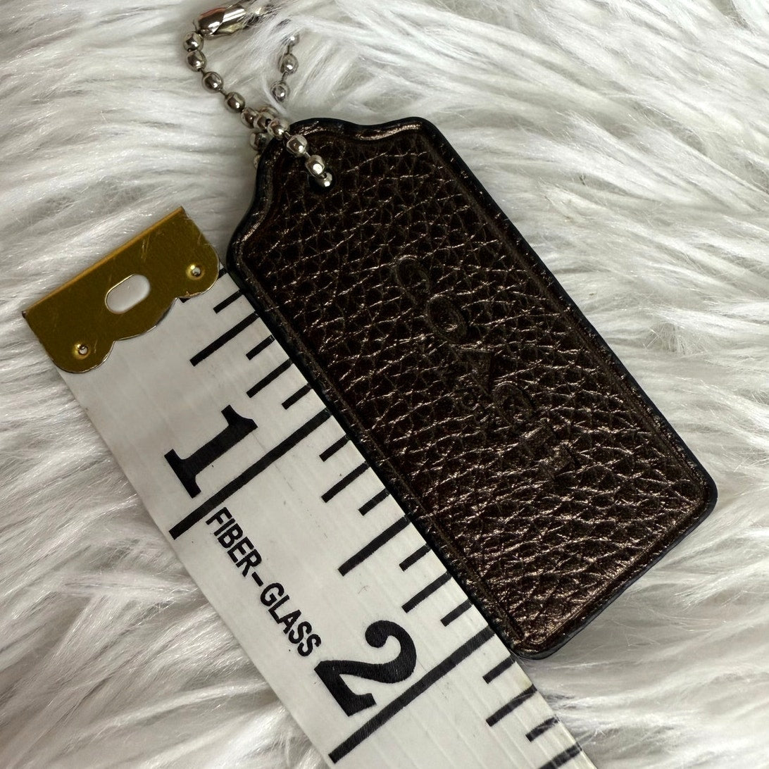 COACH Brown Metallic Fob Bag Charm Hang tag Hangtag
