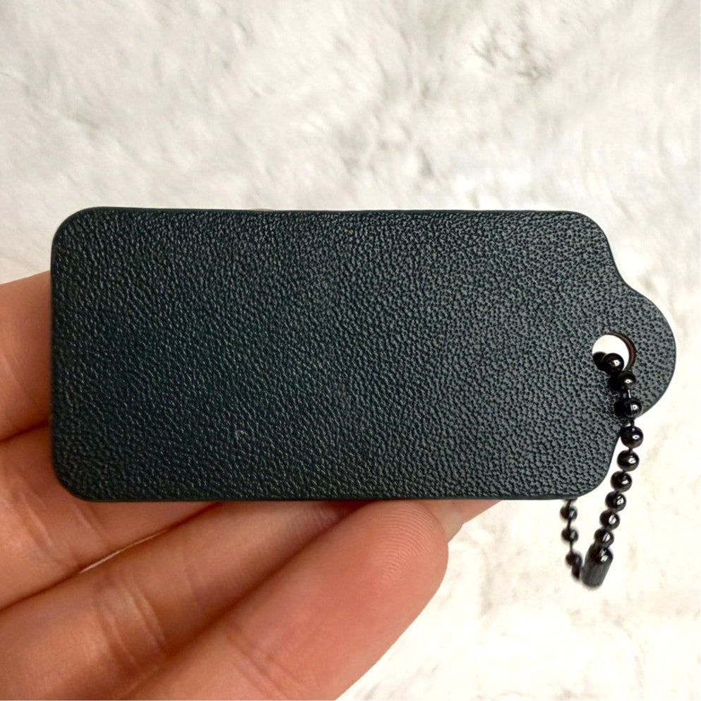 2" COACH Black Fob Bag Charm Hang tag Hangtag