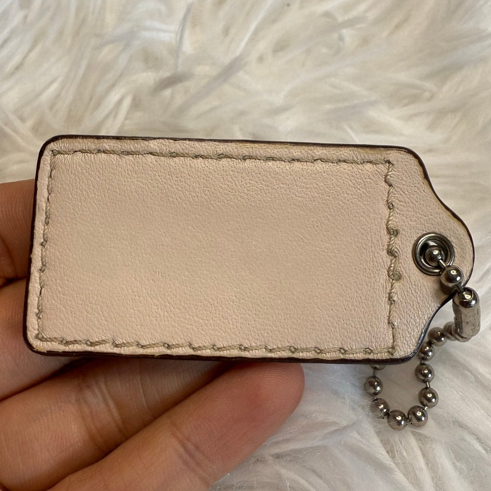 2" COACH Patent Leather Fob Bag Charm Hang tag Hangtag