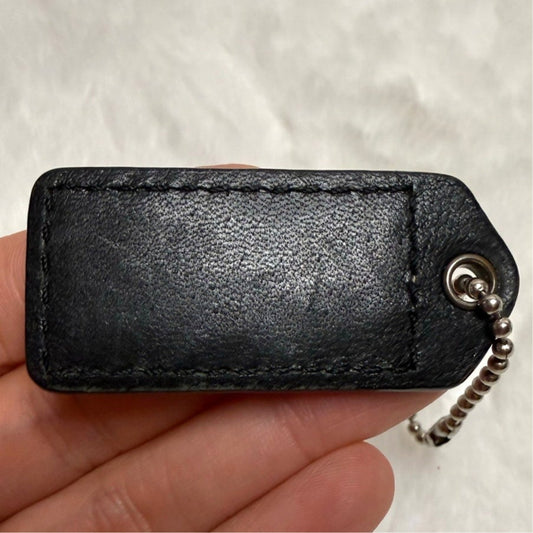 1.5" y2k COACH Black Fob Bag Charm Hang tag Hangtag