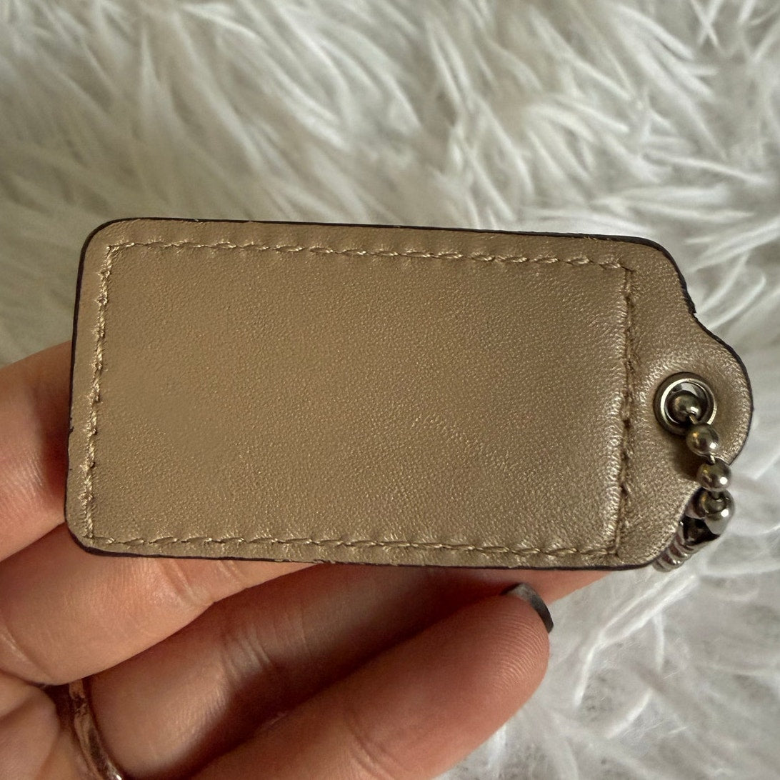 2" COACH Patent Leather White Fob Bag Charm Hang tag Hangtag