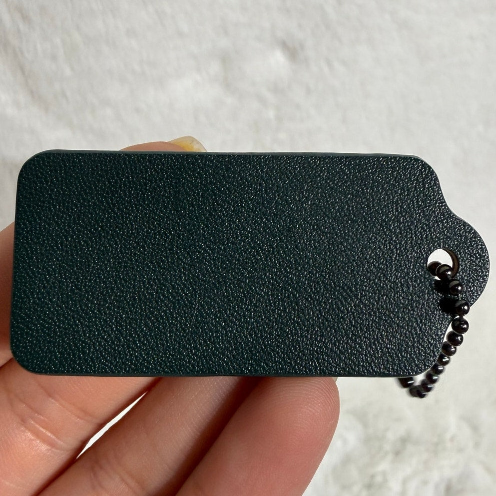 2" COACH Green Fob Bag Charm Hang tag Hangtag
