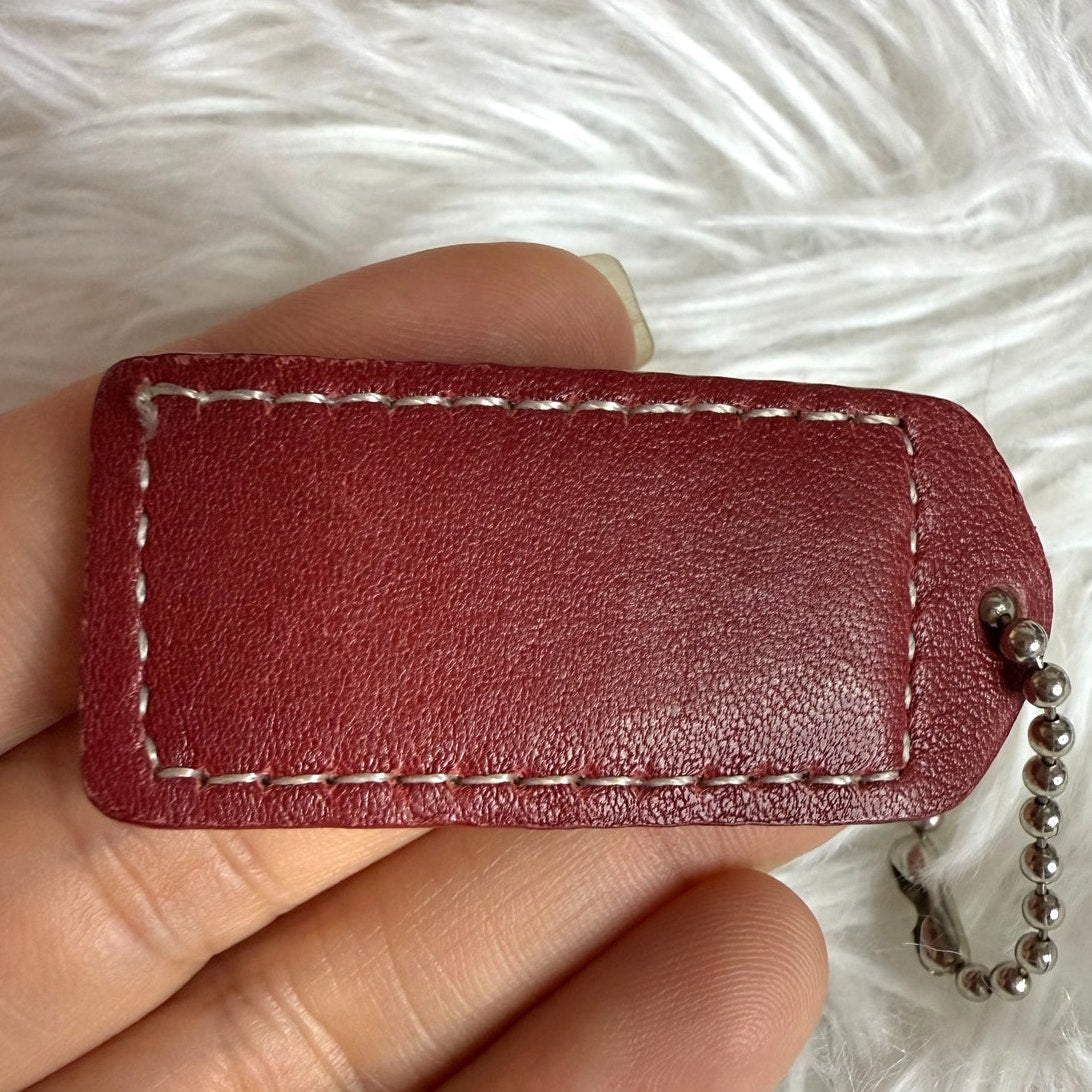 1.5" y2k COACH Red Fob Bag Charm Hang tag Hangtag