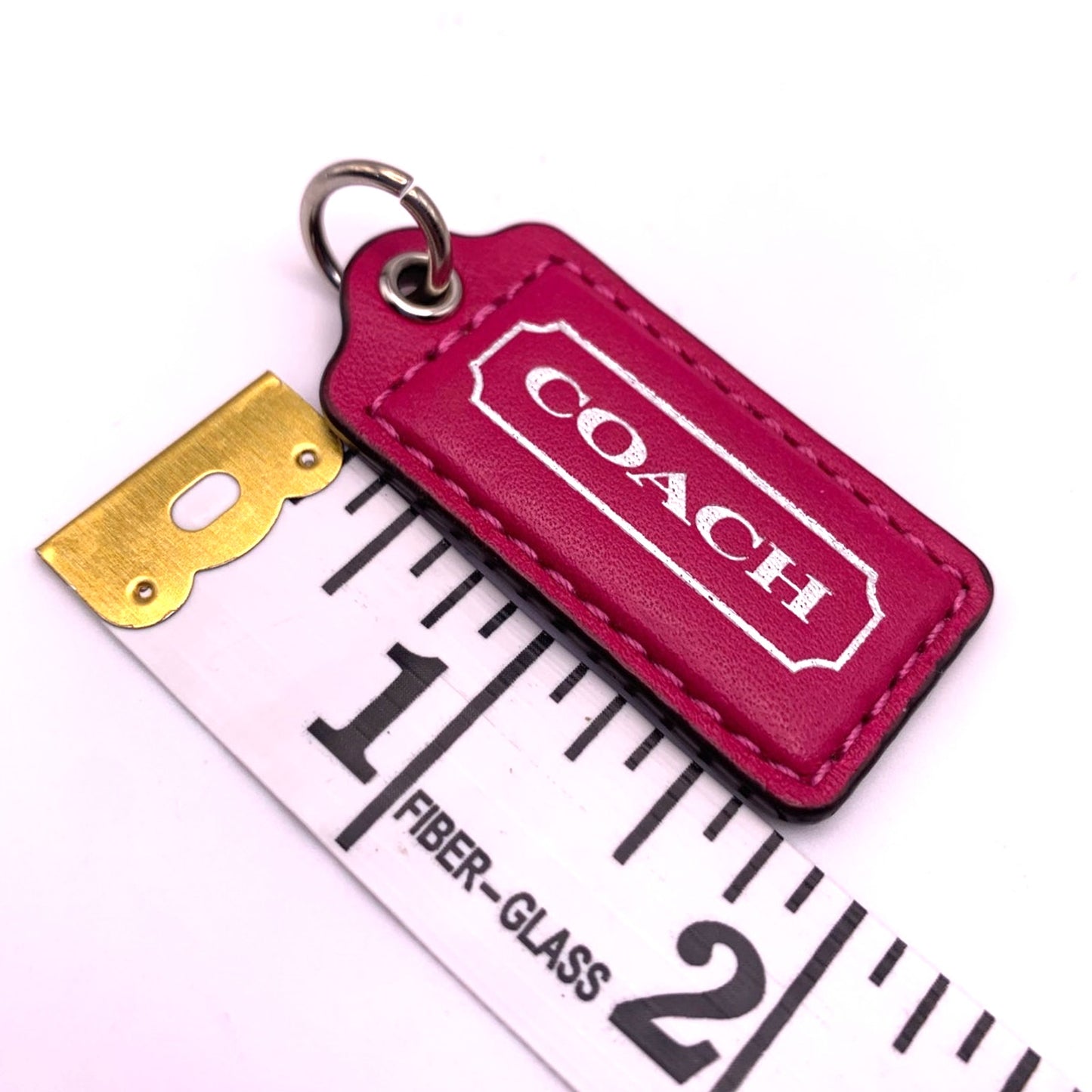 1.5" COACH Hot Pink Fob Bag Charm Hang tag Hangtag