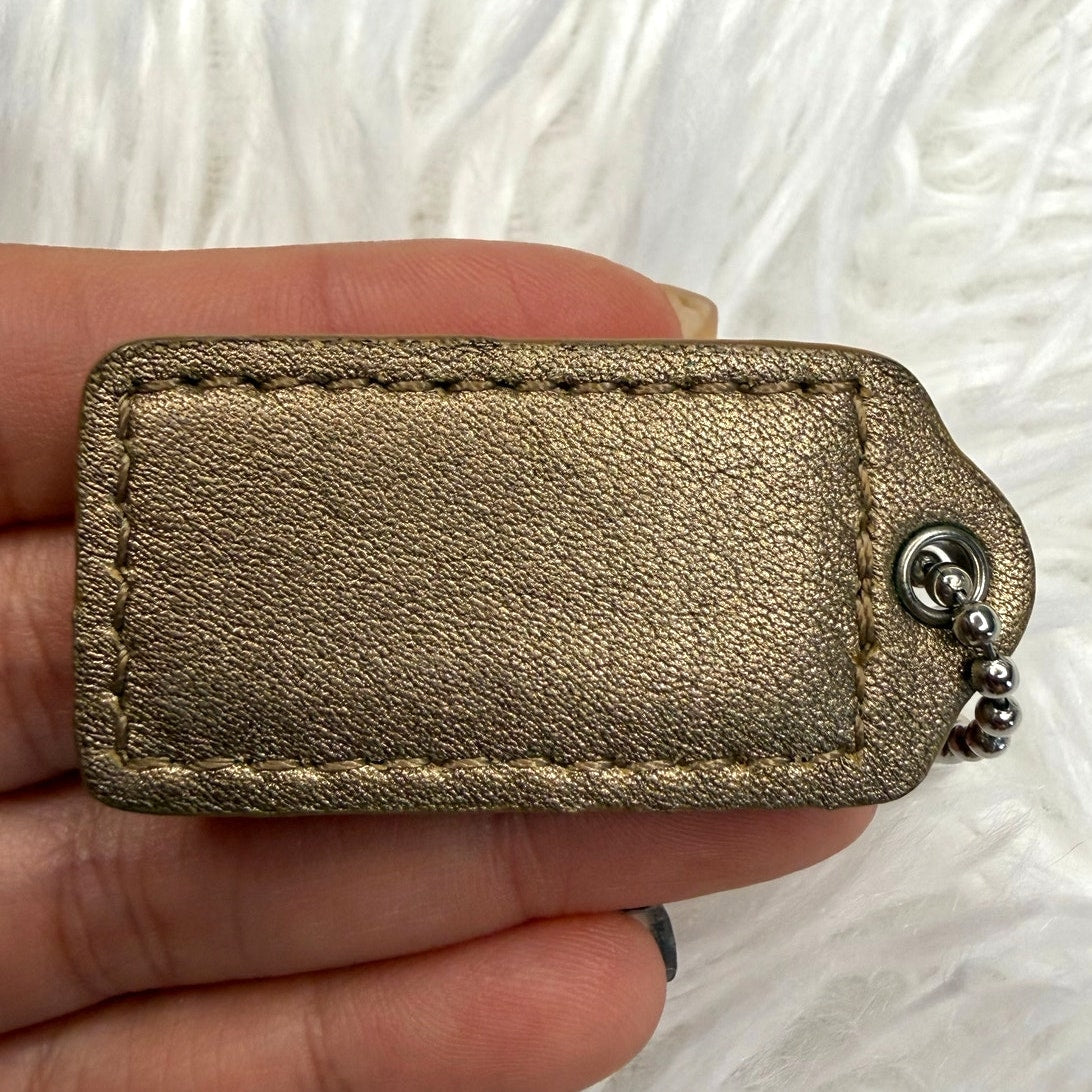 1.5" COACH bronze Fob Bag Charm Hang tag Hangtag