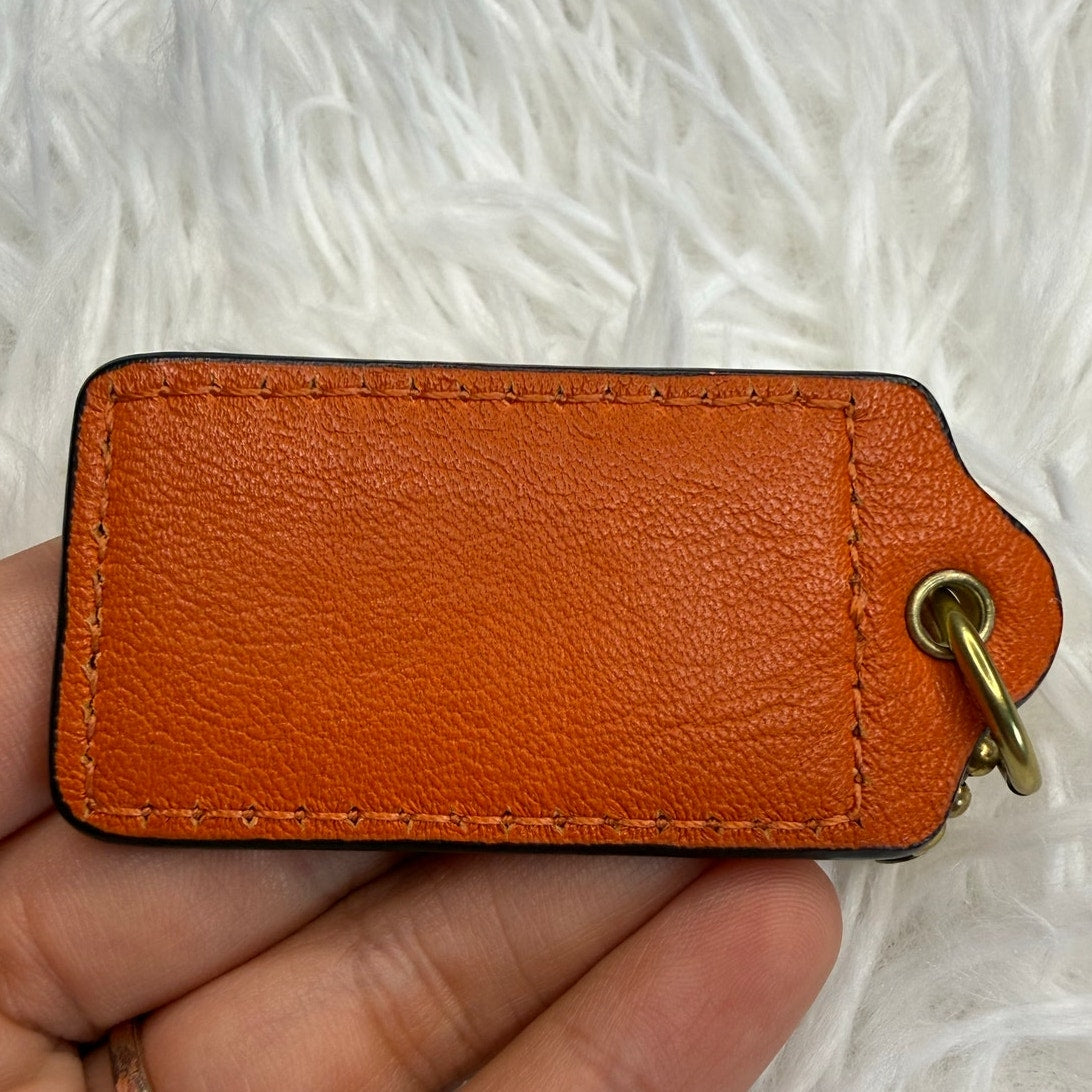2” COACH Orange Fob Bag Charm Hang tag Hangtag