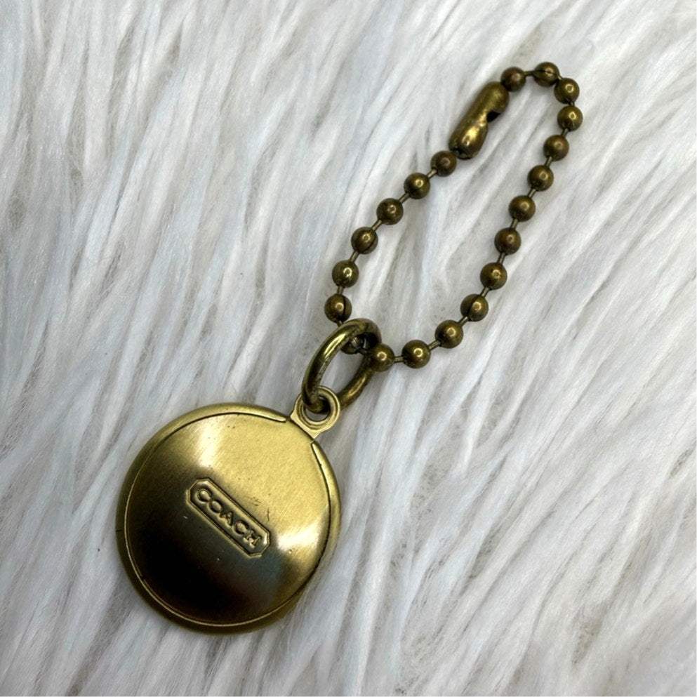 1" Coach Metal Circle Hangtag Hang Tag Bag Charm