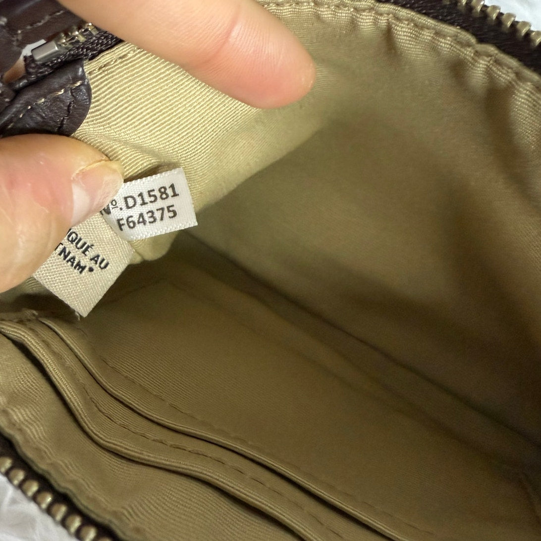 COACH Brown Signature Canvas Wristlet