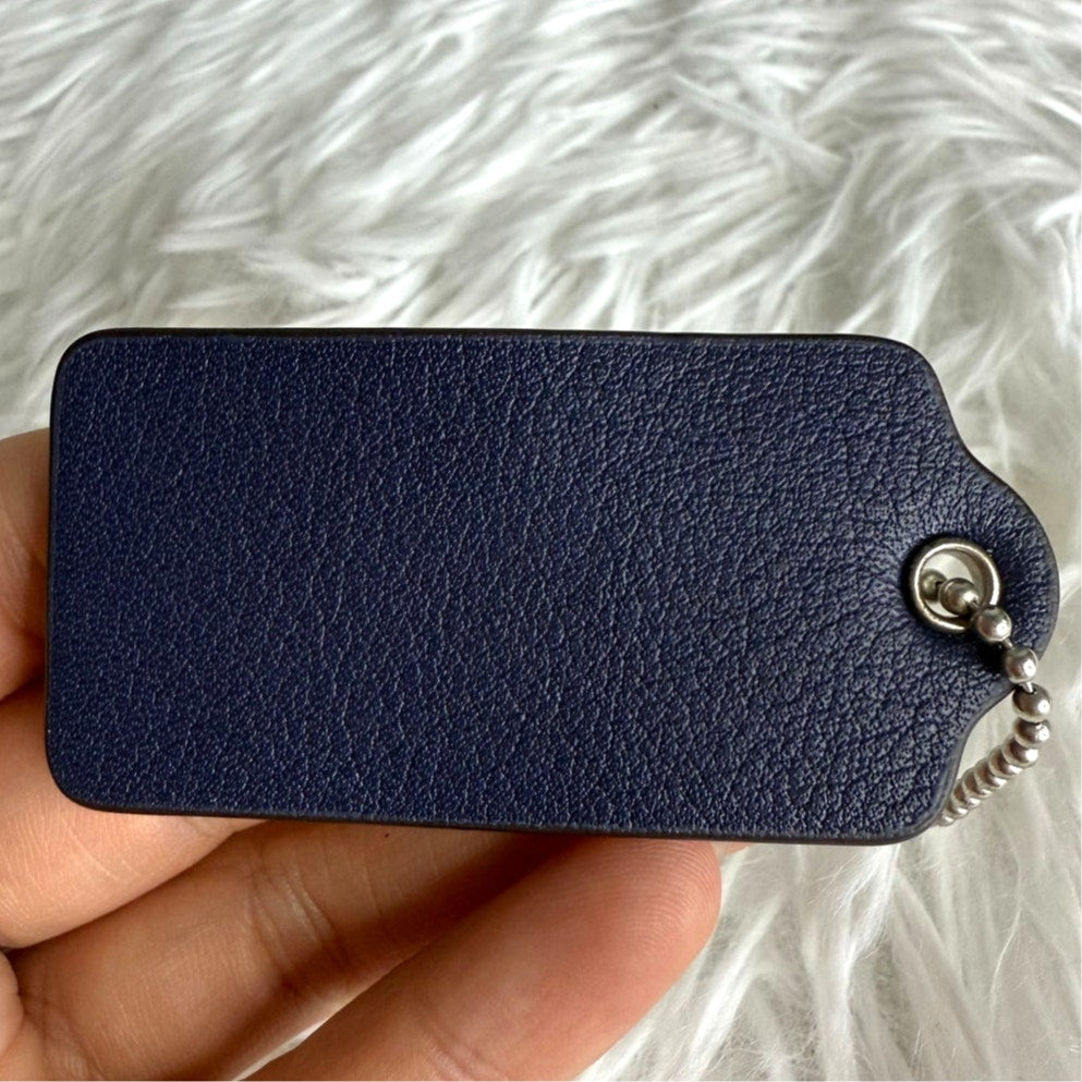 2.5" COACH Archive Blue Fob Bag Charm Hang tag Hangtag