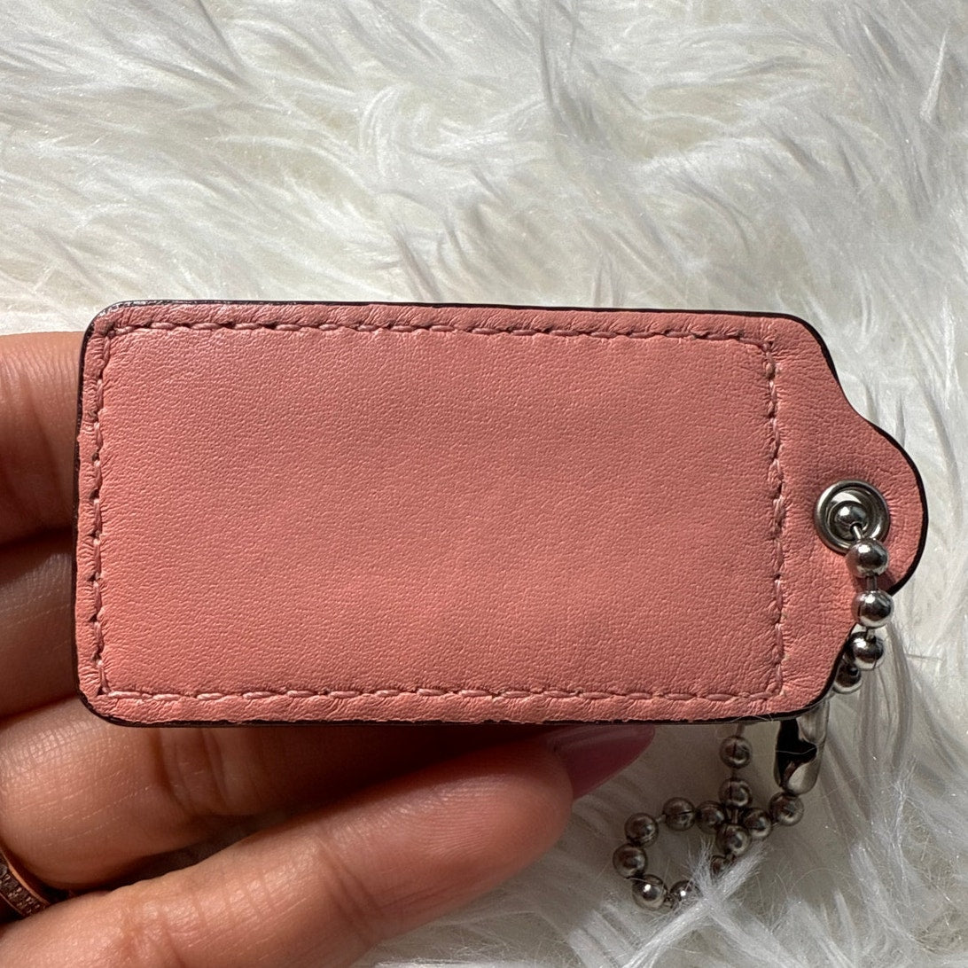 2” COACH Pink Fob Bag Charm Hang tag Hangtag