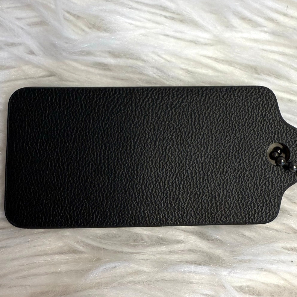 2" COACH Black Fob Bag Charm Hang tag Hangtag