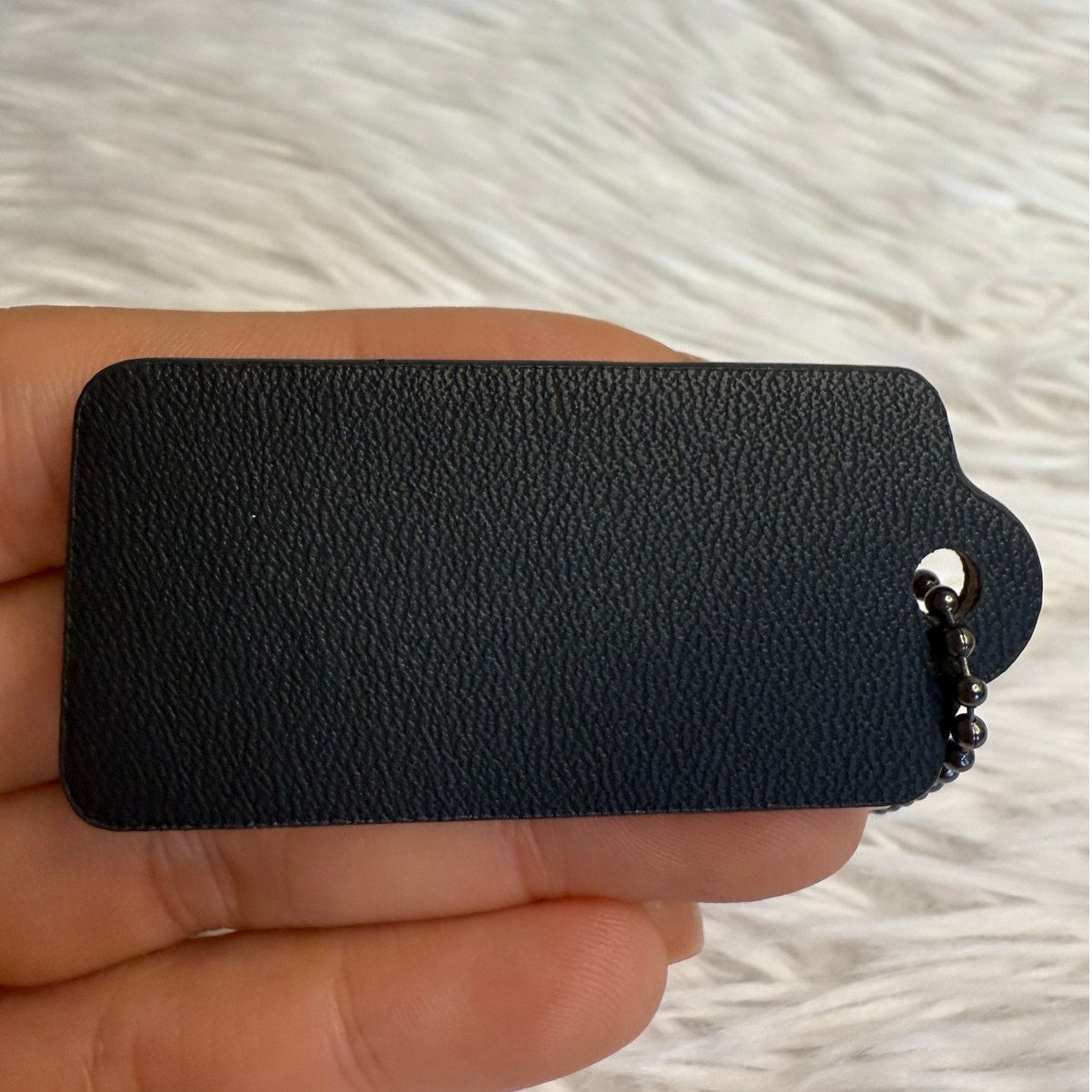 2" COACH Black Fob Bag Charm Hang tag Hangtag