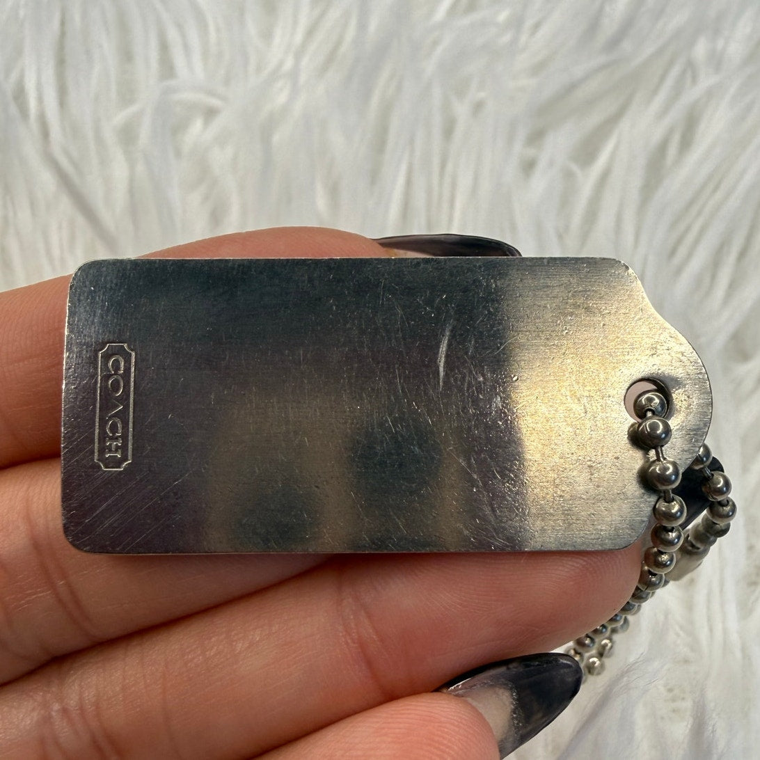 1.5" y2k COACH Vintage Metal Fob Bag Charm Hang tag Hangtag