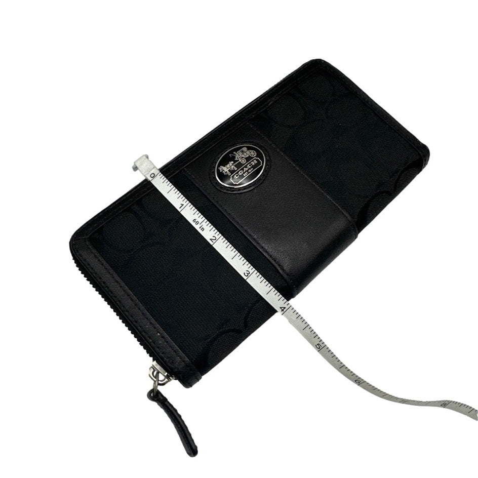 COACH y2k Black Canvas Leather Legacy Signature Wallet