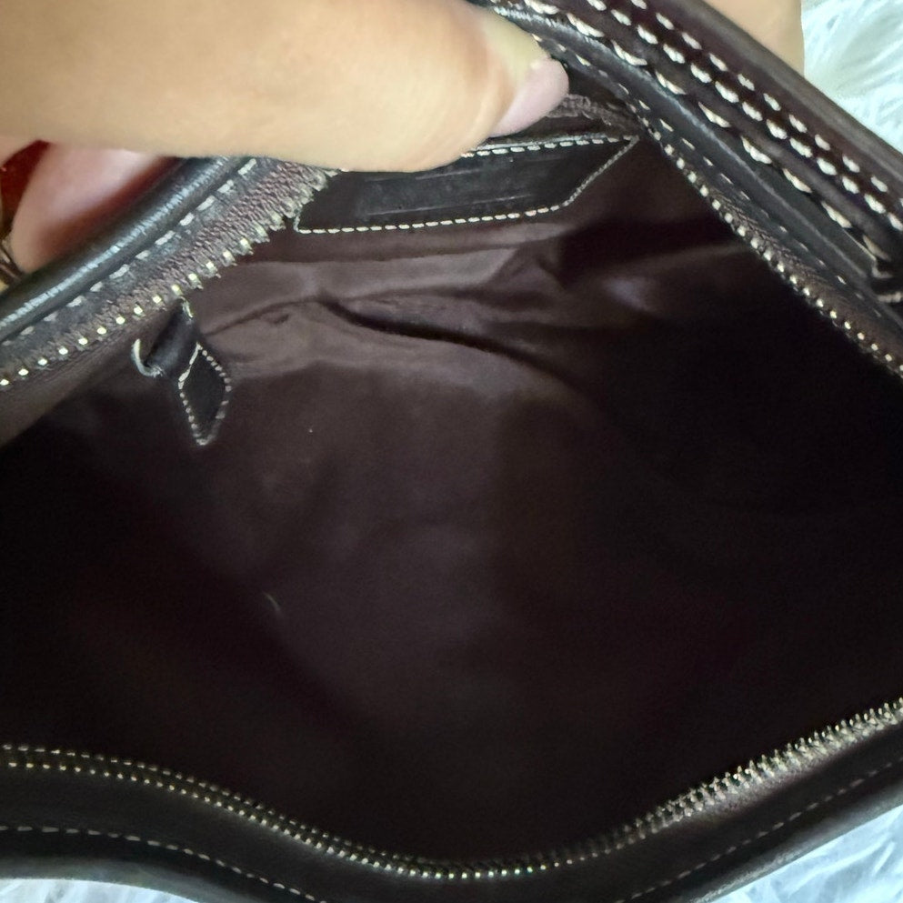 y2k COACH 2006 Brown Signature Hobo Shoulder Bag