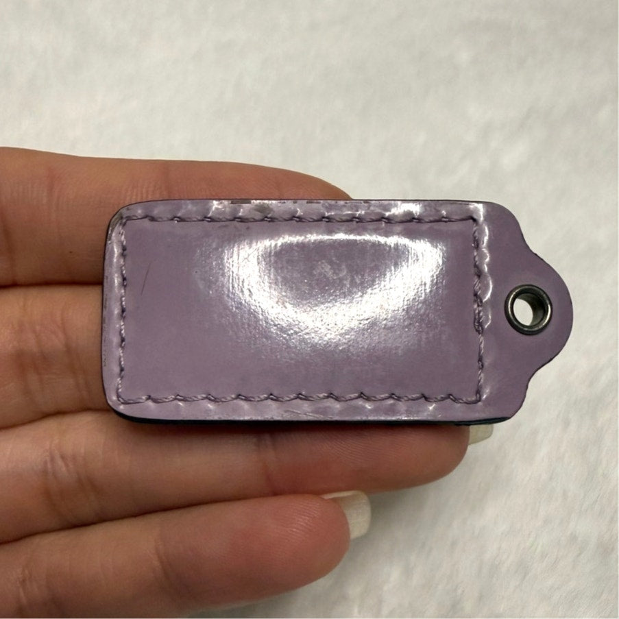 1.5” COACH Purple Fob Bag Charm Hang tag Hangtag