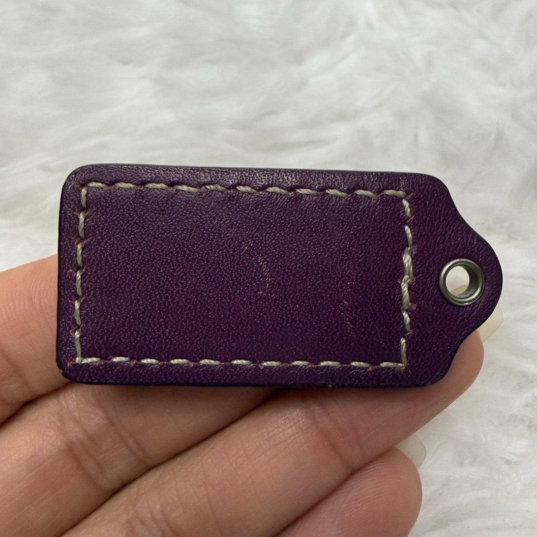 1.5" COACH Purple Fob Bag Charm Hang tag Hangtag