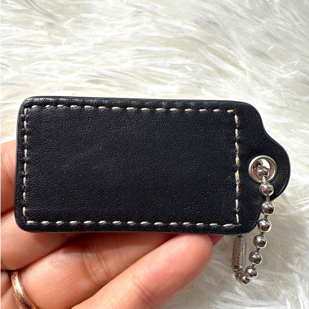 2” COACH Black Fob Bag Charm Hang tag Hangtag