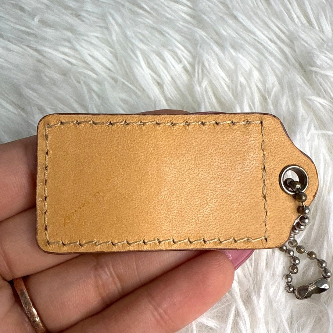 2" COACH Tan Fob Bag Charm Hang tag Hangtag