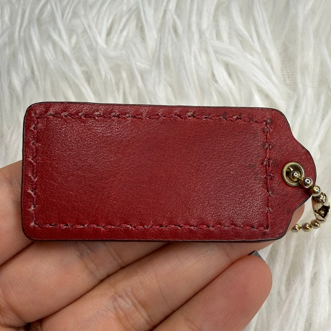 2” COACH Red Fob Bag Charm Hang tag Hangtag