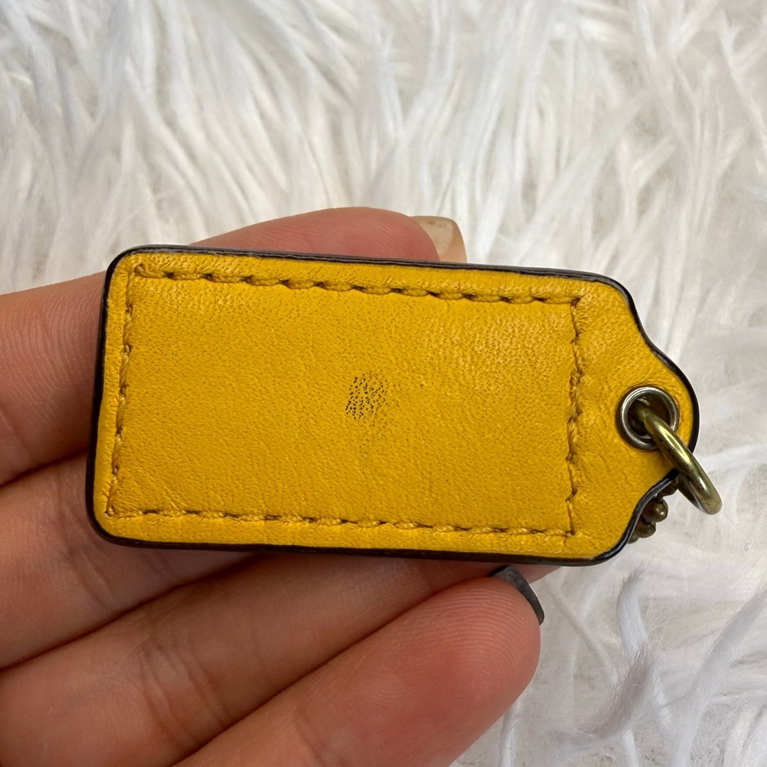 1.5" COACH Yellow Fob Bag Charm Hang tag Hangtag