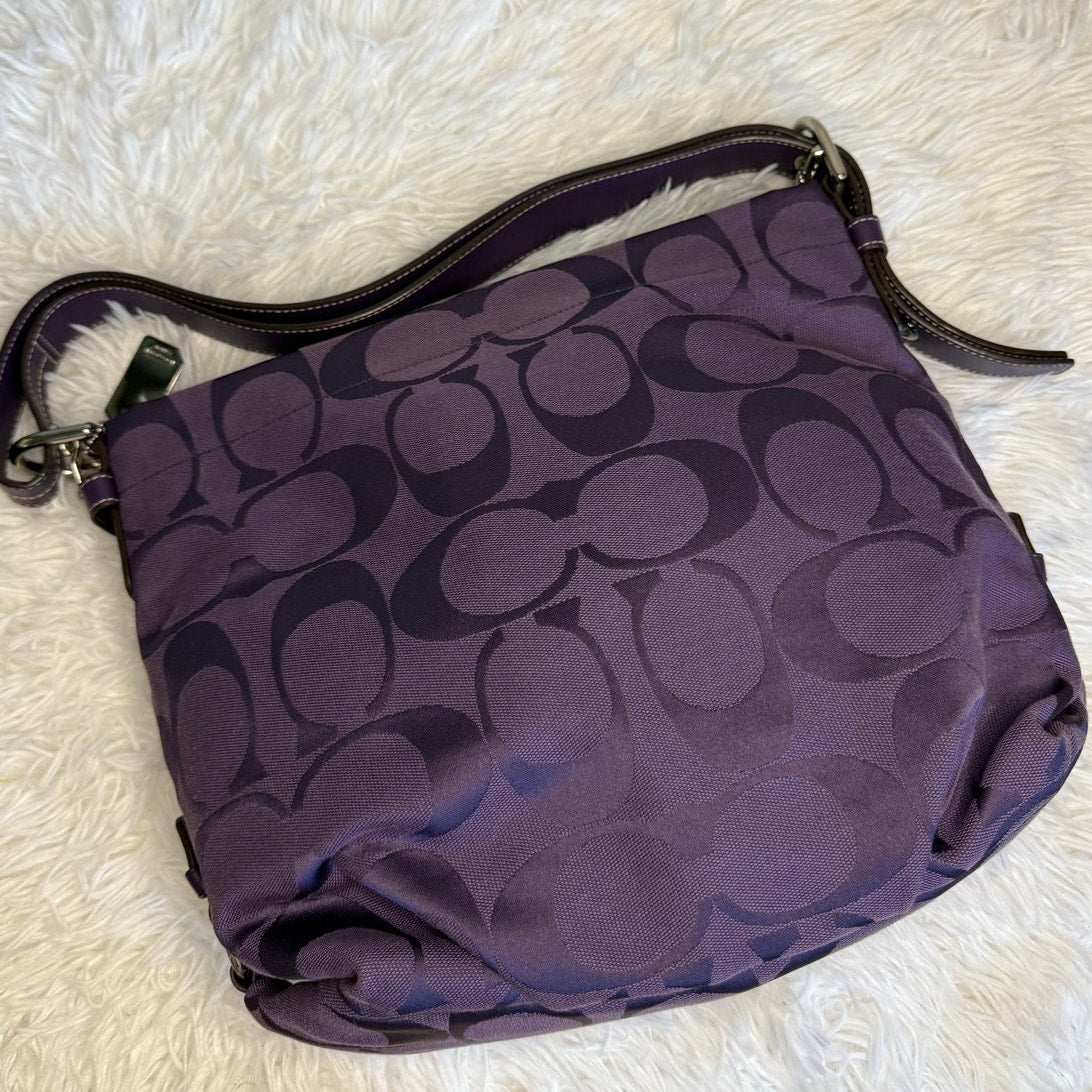 COACH 2010 Purple Signature Duffle Shoulder Bag