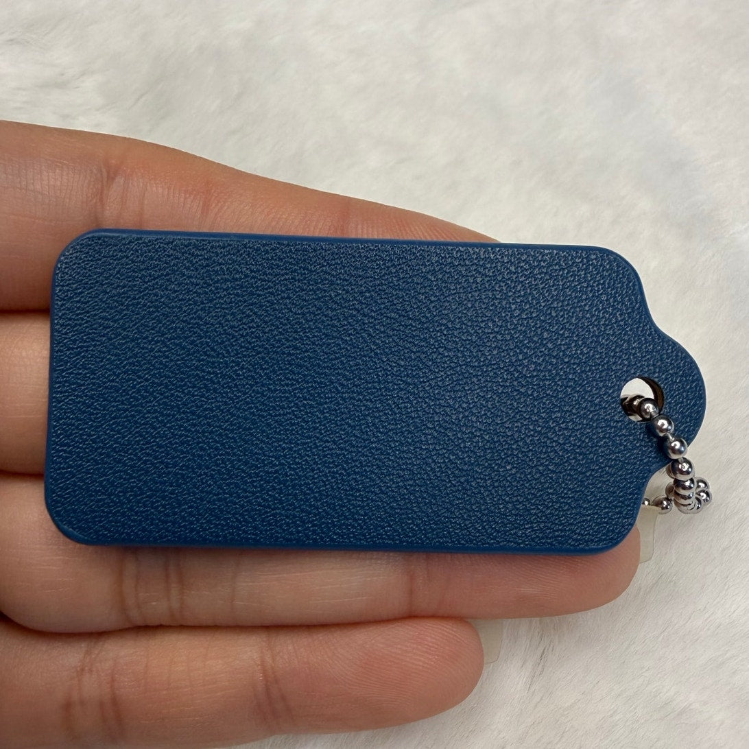 2" COACH Blue Fob Bag Charm Hang tag Hangtag