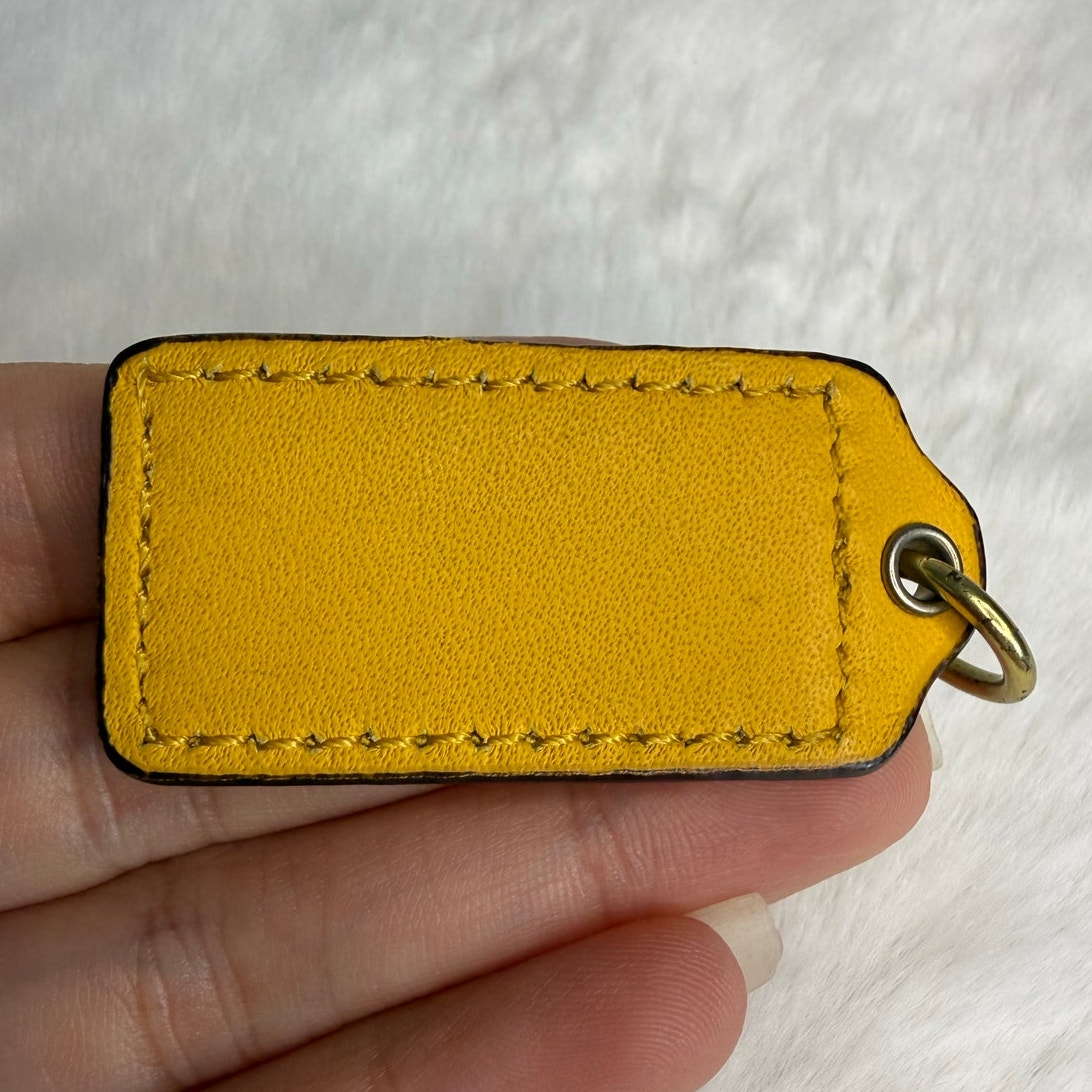 1.5" COACH Yellow Fob Bag Charm Hang tag Hangtag