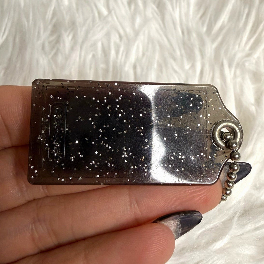 1.5" COACH Poppy Black Fob Bag Charm Hang tag Hangtag